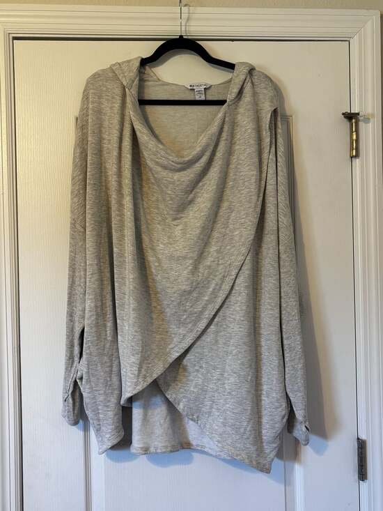 Athleta Tops - Athleta Purana Wrap Sweatshirt Light Grey Heather Size 2X